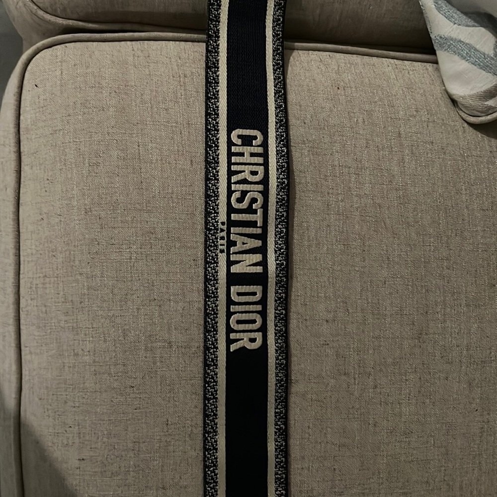 Navy blue and beige Christian Dior guitar strap